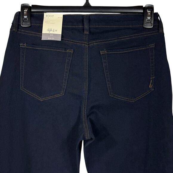 Style & Co SZ 10 Boot Leg Bootcut Jeans Mid-Rise Stretch Pockets Zip-Fly Blue - Picture 5 of 9